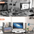 Desk Organizers and Accessories, 3-Tier Paper Organizer with 5 Vertical File Holders, File Folder Organizer (Black, 3T)