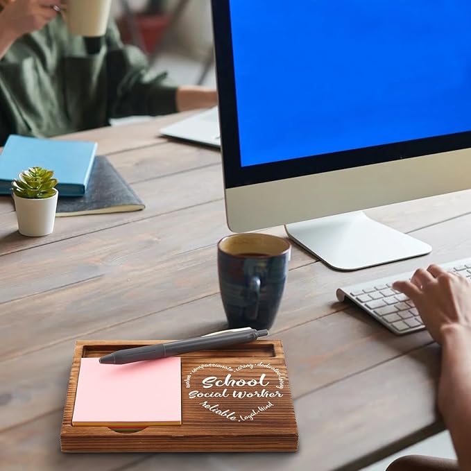 School Social Worker Gifts, School Social Worker Appreciation Gifts, Thank You Social Worker Gifts, School Social Worker Office Decor, School Social Worker Desk Self-Stick Note Pad Holders GSH6