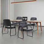 CLATINA Big & Tall Waiting Room Guest Chair with Bonded Leather Padded Arm Rest and Sled Base for Office Reception Lobby and Conference Desk, Black(8 Pack)