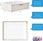 STORi STAX Plastic Stackable Organizer Drawer in Solid Cloud White | 12.5-inches Wide | Organize Office Desk Accessories and Sort Letter-Size Paper | Made in USA