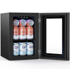 COWSAR Beverage Refrigerator 24-Can Mini Fridge, ETL Approved Countertop Wine Cooler Small Adjustable Digital Thermostat, LED Light, Freestanding Countertop Drink Refrigerator for Home, Bar & Office