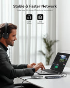 USB C Docking Station Dual Monitor 15 in 1 Laptop Docking Station Triple Display for Dell HP Lenovo Thinkpad Surface, USB C Hub Multiple Adapter Dongle with 4K HDMI+VGA+USB Port+Button+PD+Ethernet