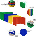 24 Pack Colorful Privacy Floders for Student Desks - Durable Plastic Erasable - Testing Dividers for Classroom - Easy Clean Privacy Shields for Student Testing Desk dividers- Includes Extra Labels