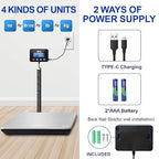 Digital Shipping Postal Scale 660lb/1oz Accuracy! Heavy Duty Postage Scale Extra-Large Capacity Stainless Industrial Scale for Small Business, Warehouse, Home, Battery&Charging Cable Included