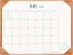 Simplified Desk Calendar 2025-2026 with Desktop Mat, Cabbrix Large Desk Pad Calendar 21" x 16-1/2" from July 2025 to December 2026, Desk Blotter Calendar for Home School and Office (Brown)