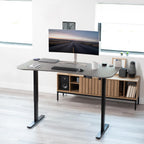 VIVO Electric 63 x 32 in Standing Desk, Memory Height Adjustment, 1B Series, Dark Gray Top Black Frame, DESK-KIT-1B1G