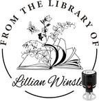 Custom Self-Inking Stamps | Personalized Book Stamp Gift for Book Lovers | 5 Ink Colors (Style11)