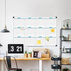 XBoard Magnetic Calendar Whiteboard 48" x 36", 12 Months Calendar Dry Erase Board, Silver Aluminium Framed White Board Planner for Home School Office Organization