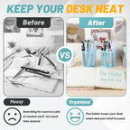 Segarty Pencil Holder, 3 Pack Light Blue Pen Holder, Pencils Cups for Desk, Round Mesh Pens Container Organizer for Office Supplies, School Classroom, Makeup Brush, Home Storage