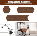 Conference Table, Folding Conference Desk Modern White, Seminar Table with Wheels, 2-10 People for Office, Meeting Break Room (6, 1915TXH, 47IN)