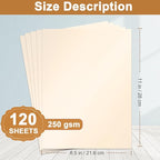 120 Sheets Shimmer Cream Cardstock 8.5 x 11 Off White Paper, 250gsm/92lb Premium Ivory Paper Card Stock for Cards Making, Business Cards, Wedding Invitations, Anniversaries, Menus