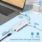 USB C Docking Station Dual Monitor for Dell/Lenovo/HP Laptop Docking Station HDMI USB C Hub Multiport Adapter Dongle Dock USB C to 2 HDMI +DisplayPort+Ethernet+4USB+2USB C+100W PD Charger+SD/TF+Audio