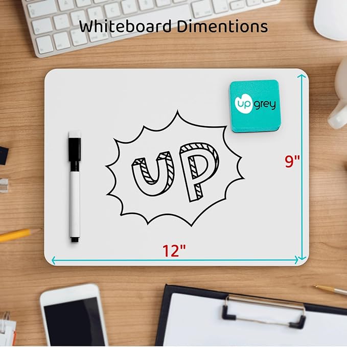 Dry Erase Lapboards 32 Pack, Double-Sided Small White Board for Classroom Student, 9"x12" Portable Dry Erase Board Bulk, Mini Whiteboard with 36 Pens, 36 Erasers & 36 Pen Holders, for Teacher Supplies