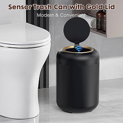 Procade Bathroom Trash Can Automatic Touchless,Motion Sensor Trash Bin,3 Gallon /11 L Smart Office Garbage can with Lid,Small Black Garbage Bin Wastebasket for Bedroom,Toilet, rv, Kitchen,Living Room