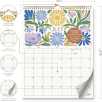 S&O Desert Garden Wall Calendar from July 2025-Dec 2026 - Tear-Off Monthly Calendar - 18 Month Academic Wall Planner - Hanging Organizer to Track Anniversaries & Appointments - 13.5"x10.5”in