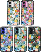 MOSNOVO Case for iPhone 16, [10ft 4X Military-Grade Drop Protection] Durable & Shockproof Phone Case Cover Design for iPhone 16 - Pastel Floral Garden - Clear Black