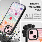 MOSNOVO Magnetic Case for iPhone 15, 10ft Military-Grade Protection, Compatible with Magsafe, Shockproof Phone Case for iPhone 15 - Sunrise and Sunset - Clear Black