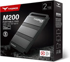 TEAMGROUP T-Force M200 Portable External SSD 2TB USB3.2 Gen2x2 Type-C Read/Write 2000MB/s Compatible with PS5 & Xbox & Chrome OS T8FED9002T0C102
