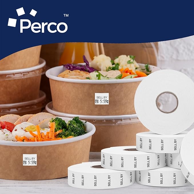 Perco Sell by Labels Pricing Labels for Monarch 1136 Price Gun -3 Sleeves 24 Rolls 42,000 Labels