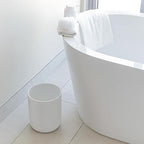 Matte White Round Compact Trash Can Mini, 2 Gallons / 7.5L Garbage Bin, Tiny Wastebasket for Bathrooms, Office, Under Desk, Bedroom, Laundry Room, Kitchen, Kids Room, and Dorm