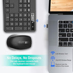Wireless Keyboard and Mouse Combo,EarlyLit 2.4G Full-Sized Ergonomic,Cordless USB Mouse and Keyboard,12 Shortcut Keys and Quiet Click for Computer/Laptop/Windows/Mac