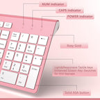 J JOYACCESS Wireless Keyboard Mouse Combo,Typewriter Keyboard Wireless, Portable Pink Wireless Keyboard for Computer/Laptop/Windows/Mac