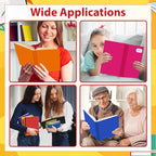 Jumbo Book Covers 8 Pack Reusable Fabric Book Cover Protective Books Covers 9 x 11 Inch Colorful Stretchable Books Sleeve Cover with Label Sticker for Most Hardcover Textbooks Up to 10 x 12.5 Inch