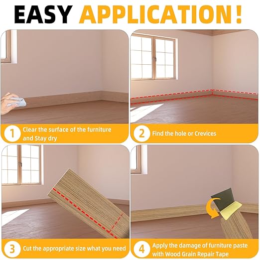 GSCIT Club Natural Walnut Wallpaper, 15.7 inch X 15ft Self Adhesive Wood Grain Repair Tape Patch for Tables, Chairs, Baseboards, Doors, Windows, Floors, Handicraft DIY.