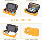 ECHSRT Big Pencil Case, Aesthetic Portable Zipper Pencil Bag with Hidden Pocket, Special Pouch for Men Women Adults, Stationery Organizer Pen Cases for Office Travel, Yellow