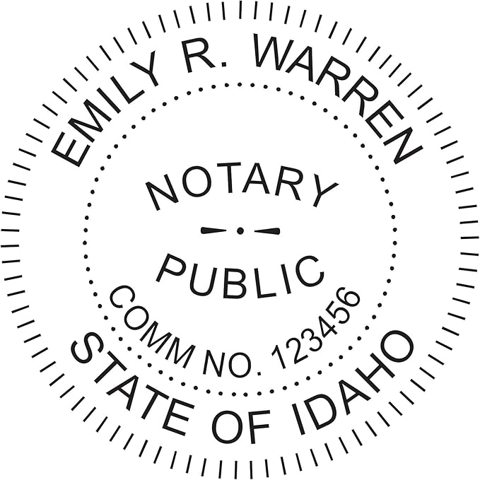 MaxMark Round Notary Pre-Inked Stamp for State of Idaho