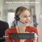 MAIRDI USB Headset with Microphone, USB-A/USB-C PC Headset with Mic Noise Cancelling, Wired Computer Headset with Mute for Laptop Business Work Home Office Call Centers Teams Zoom Comfort