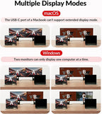 AV Access Docking Station KVM Switch 2 Monitors 2 Laptops, 4K HDMI KVM Switch Dual Monitor, 100W PD for Each PC, 1G Ethernet, EDID Emulation, Ideal for Home Office & Gaming