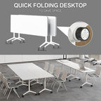 Folding Conference Room Tables 6 Pack, Foldable Modern Mobile Meeting Table Desk Training Table 6FT Large Rolling OfficeTable for Conference Training Classroom (4, 55" * 23.6" * 29.5")