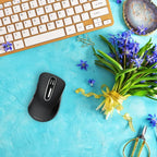 memzuoix 2.4G Wireless Mouse, 1400 DPI Computer Mouse with USB Receiver, Portable Wireless USB Mice Battery Powered Cordless Mice for Laptop, PC, Desktop, 5 Buttons (Black)