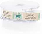 Brushed Moose Designer Rolled Address Labels with Elegant Plastic Dispenser