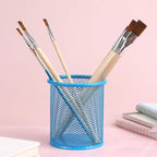 Tamaki Pen Holder Cup for Desk, Wire Mesh Pencil Cup Holder for Desk Office Pen Organizer (Blue)