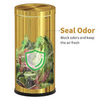 Brushed Gold Kitchen Trash Can with Swing Lid 7.8Gallon,Stainess Steel Commercial Garbage Can Wastebaskets for Shopping mall,Hotel Lobby,Airport, Elevator Entrance Using(Gold, 7.8 Gallon)
