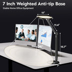 Eye-Caring Desk Lamp for Home Office – LED Soft Light with Knob Remote, Stepless Dimming & Color, Memory, Metal Table Lamp for Zoom, Studying, Video Conference, Flicker-Free, Glare-Free