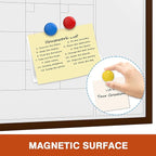 Comix Dry Erase Calendar Whiteboard for Wall,Magnetic Dry Erase White Board with Brown Wood Frame, 36 * 24 inches Decorative Planner Board for Office, Kitchen, School, Home