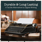 Maplefield Vintage Manual Typewriter - Bronze, Fits Standard 8 x 11 in Sheets - Antique-Style Functional Retro Portable Design & Easy Setup for Home & Office Decor