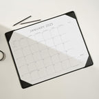 Cabbrix Simplified Desk Calendar 2025-2026 with Desktop Mat, Desk Pad Calendar Large 21" x 16-1/2" Covering July 2025 to June 2026, Monthly Desktop Calendar for Home School and Office (Black)