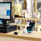 HIIMIEI Acrylic Business Card Display, Multiple Card Holder for Office, Home, Restaurant - 4 Slot 4 Tier