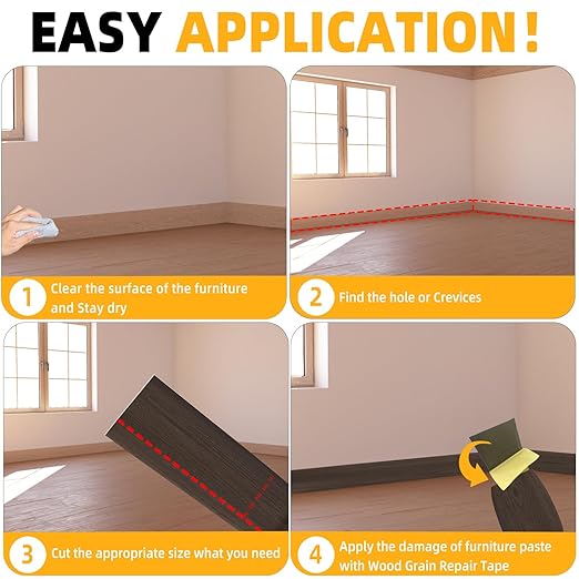 GSCIT Club Red Walnut Wallpaper, 24 inch X 25ft Self Adhesive Wood Grain Repair Tape Patch for Tables, Chairs, Baseboards, Doors, Windows, Floors, Handicraft DIY.