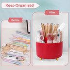 SKYDUE 360 Degree Rotating Desk Organizer, Dual-Purpose Pencil Pen Holder, Pen Organizer with 5 Slots, Pencil Cup for Office, School, Home