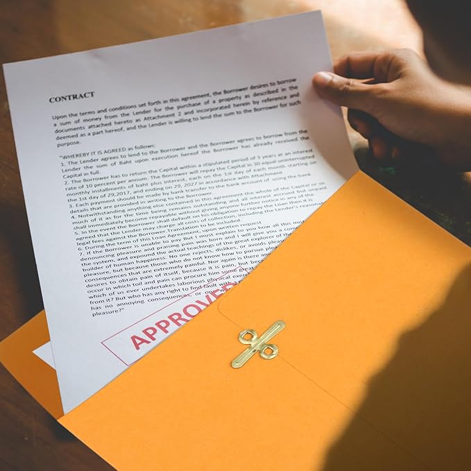 Teling 50 Pcs Manilla Envelopes Clasp Kraft Catalog with Closure for Storing Mailing 28 lb Kraft Envelope Paper for Office Document School Business Home(Yellow,6 * 9)