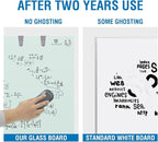 TSJ OFFICE Glass Dry-Erase Board - 36 x 24 Inches Wall Mounted Whiteboard with Magnetism, Large Frameless Glass White Board for Office, Home & School