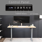 VIVO Electric 60 x 30 in Standing Desk, Memory Height Adjustment, 1B Series, Light Wood Top Gray Frame, DESK-KIT-1G6C-30