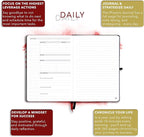 The Phoenix Journal - Best Daily Goal Planner, Organizer, & Calendar for Goal Setting, Gratitude, Happiness, & Productivity - Vision Board & Habit Tracking - 12 Weeks, Undated, Hardcover (Crimson)