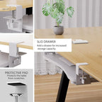 Desktop Keyboard Tray, Under Desk Pull Out,25.59" X 11.81" Large Size Radian Keyboard Tray with C-Clip Mount, Easy Installation, Computer Keyboard Stand, for Home Study and Office(White)