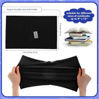 Sherr 14 Pack Stretchable Book Covers Reusable Jumbo Bookcloth 9" x 11" Durable Washable Back to School Book Cover Protector for Most Hardcover Books Textbooks(Black,Classic)